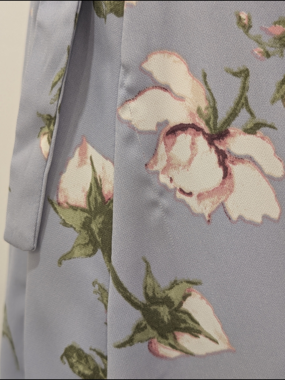 Dynamite Floral Fit And Flare Mini Wrap Dress - Light Blue - Picture 13 of 13